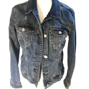 Mango MNG Distressed Denim Jacket Size S